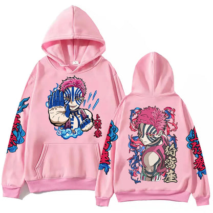 Hot Anime Demon Salyer Akaza Hoodie Harajuku Hip Hop Pullover Tops Sweatshirt Gift