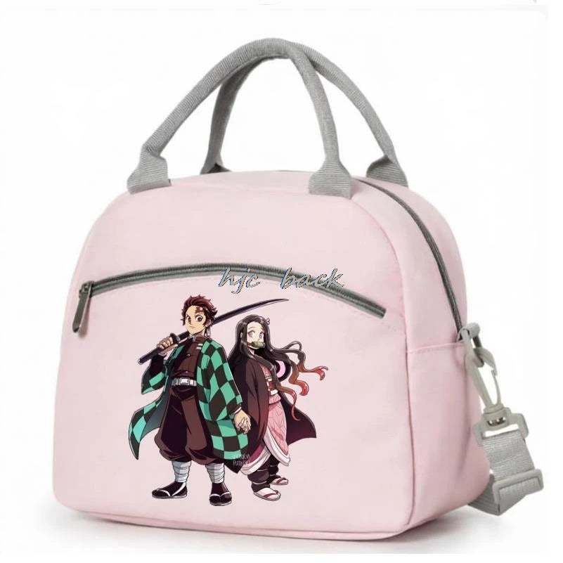 Hot Kamado Nezuko Demon Slayer Lunch Bag Student Lunch Box With Heat Preservation Function Large Capacity Portable Lunch Bag