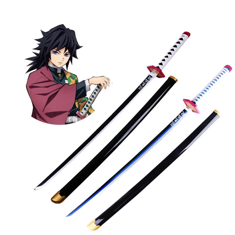 72/104cm Demon Slayer Sword Anime Kimetsu No Yaiba Cosplay Prop Tanjirou Shinobu Real Size Japanese Katana Samurai Sabre Gift