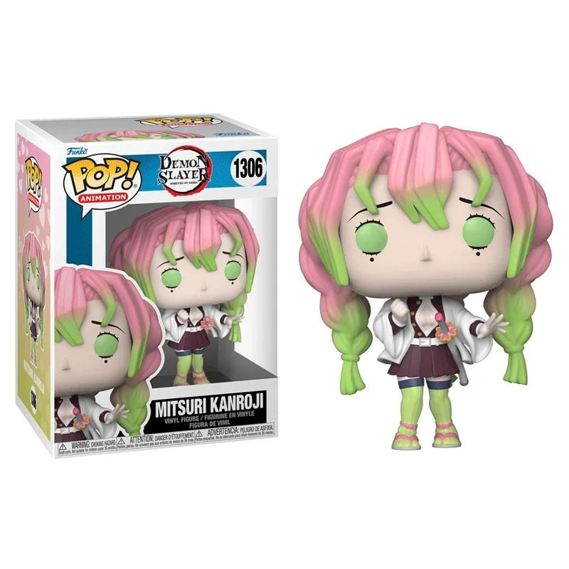2026 Funko POP Demon Slayer Tanjiro 1304 Kanroji 1306 Rui 1307 Sanemi 1253 Nezuko 1254 Obanai 1395 Action Figures Model Toy Gift
