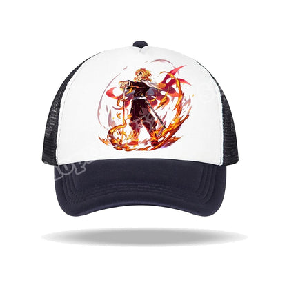 Kids Adults Baseball Caps Demon Slayer Infinity Castle Anime Character Print Sun Hat Cartoon Summer Adjustable Pointy Hats Gifts