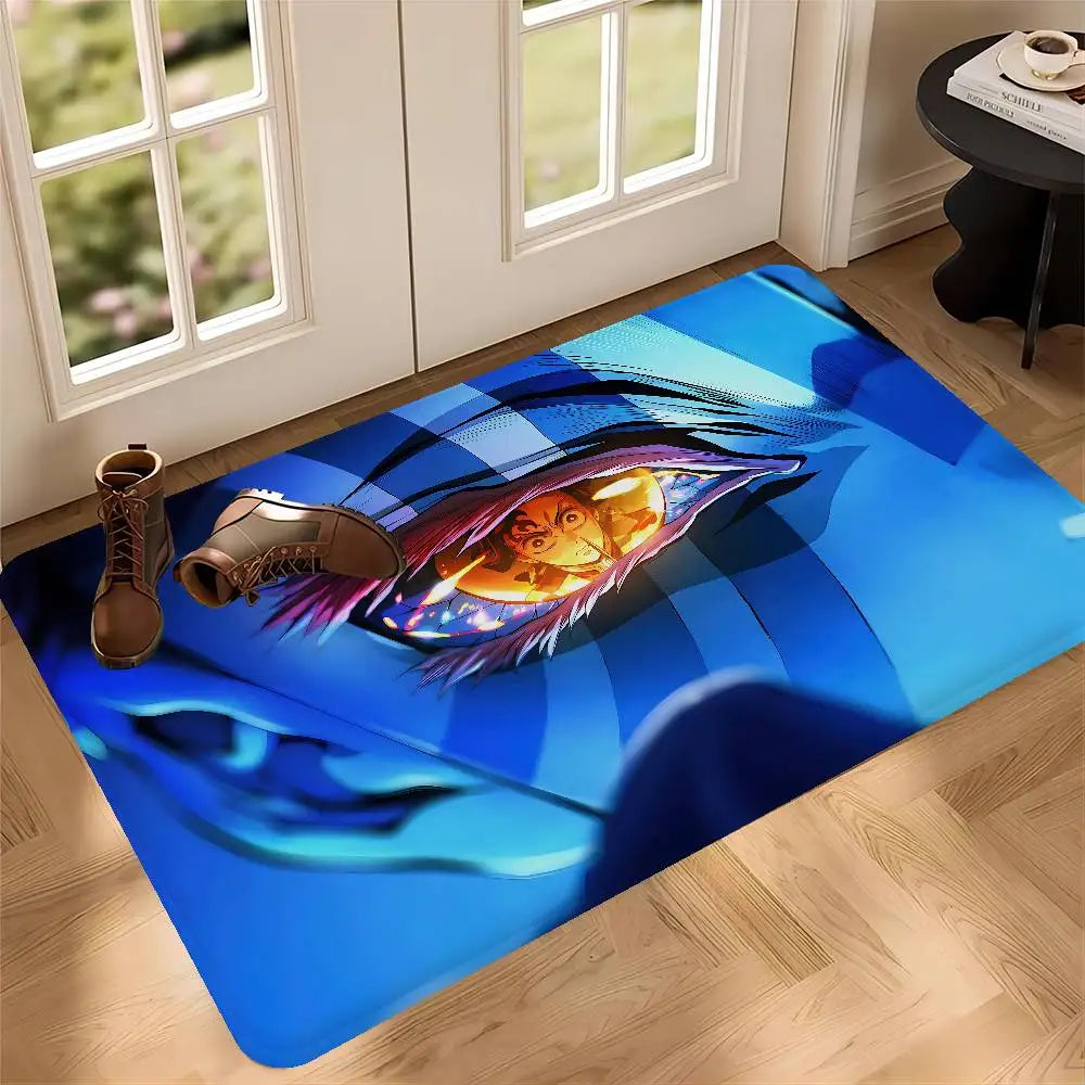 Anime Demon Slayer Bathroom Mat Kids Room Bedroom Decoration Balcony Anti-Slip Doormat Living Room Welcome Rug