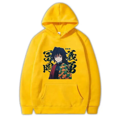 Japanese anime Demon Slayer Tomioka Giyuu pattern printed men's hoodie long-sleeved sweatshirt Unisex streetwear