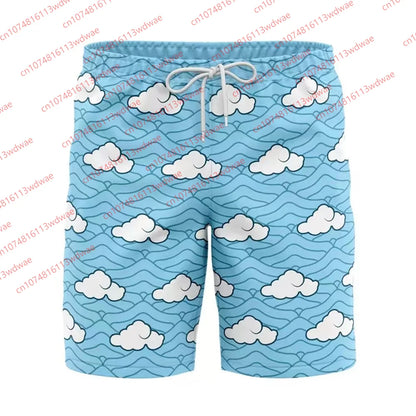 2026 Ghost Slayer Blade Shorts Men Demon Slayer Inspired Boardshorts Summer Beach Trunks Japanese Cosplay Bathing Suit Kid Short