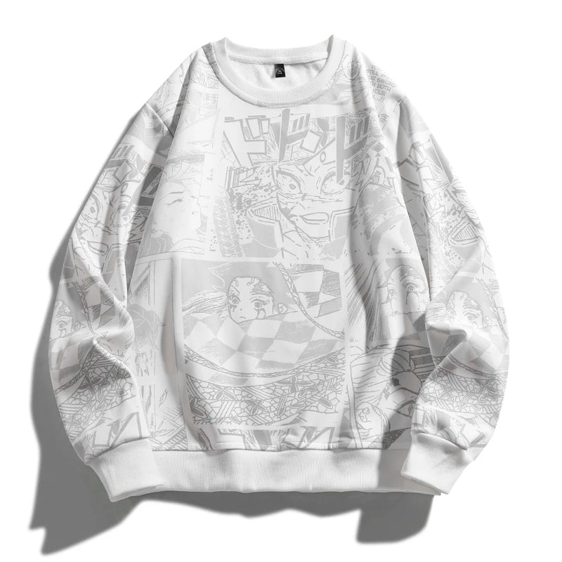 Demon Killer Hoodie Japanese Anime Plus Size 6XL 7XL 8XL Men's and Women's Round Neck Harajuku Casual Long-sleeved T-shirt