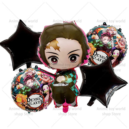 Demon Slayer Boy Foil Balloon Party Decoration Anime Cartoon Figure Decorative Ballons Photo Props Ornaments Toy Birthday Gift