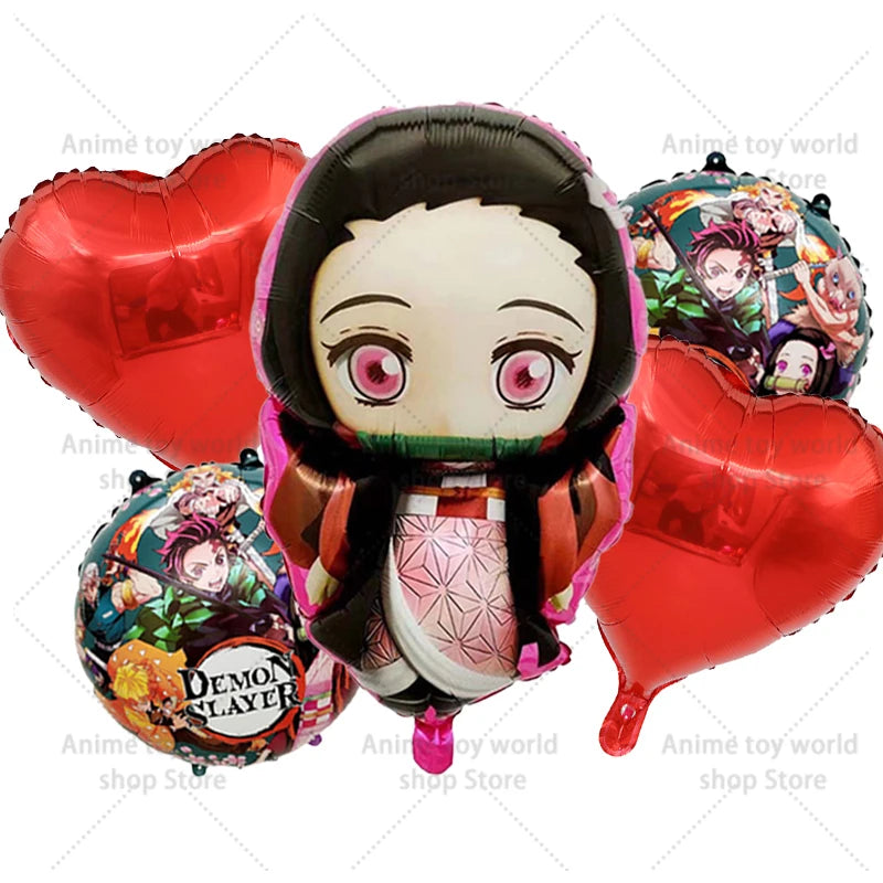 Demon Slayer Boy Foil Balloon Party Decoration Anime Cartoon Figure Decorative Ballons Photo Props Ornaments Toy Birthday Gift