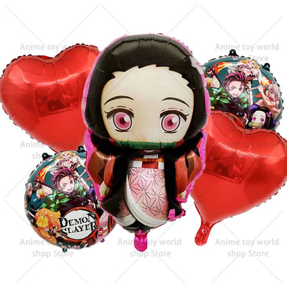 Demon Slayer Boy Foil Balloon Party Decoration Anime Cartoon Figure Decorative Ballons Photo Props Ornaments Toy Birthday Gift