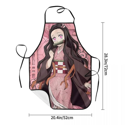 Nezuko Apron Chef Cooking Cuisine Tablier Sleeveless Bib Kitchen Cleaning Pinafore for Women Men Painting