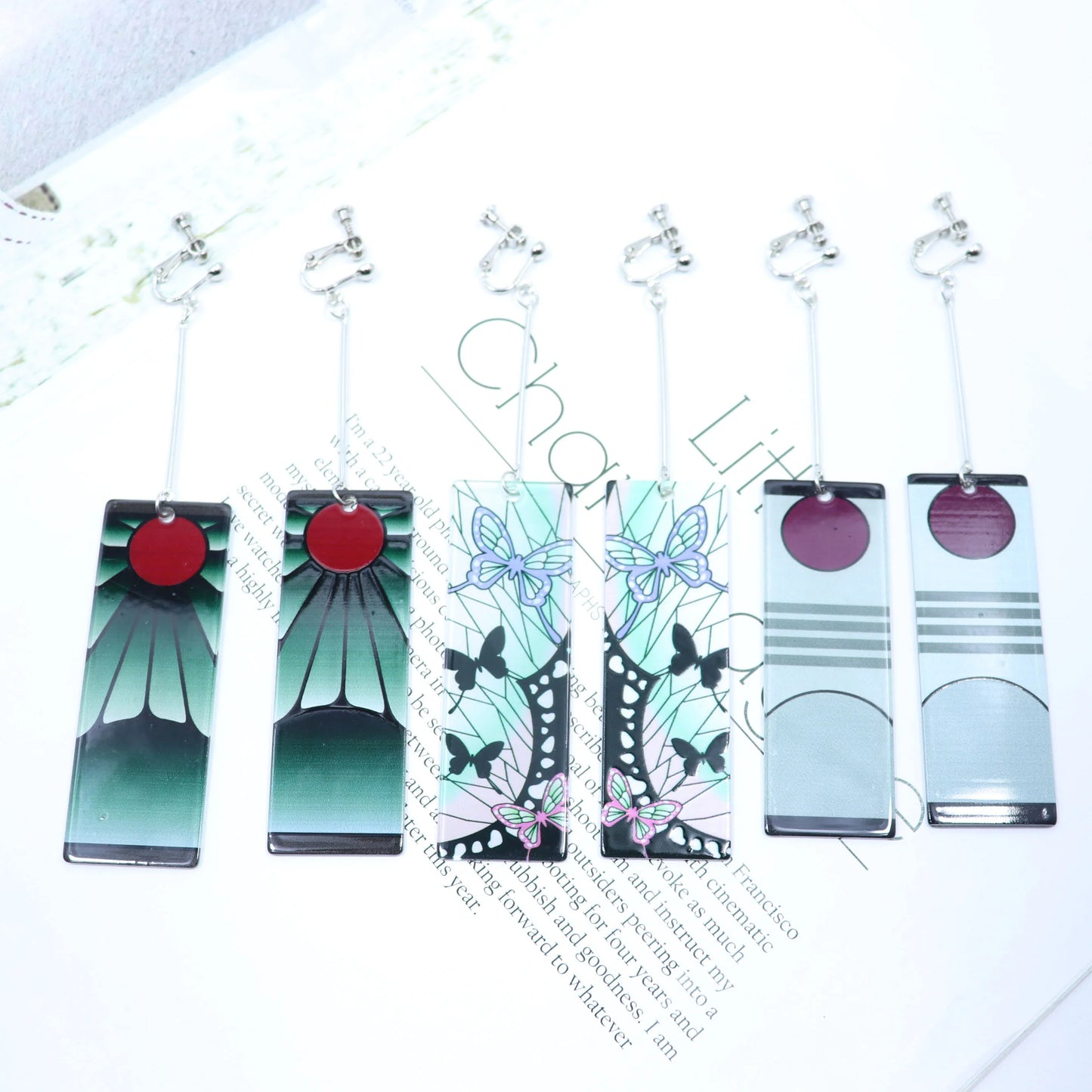 Creative Trinket Acrylic Tanjiro Earrings for Women Girl Accessories Handmade Hoop Earring Anime Jewelry earrings pendientes