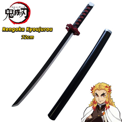 72cm Japanese Katana Samurai Sword Demon Slayer Katana Hashibira Inosuke Sword Kimetsu No Yaiba PU Ninja Knife Cosplay Toy Sword