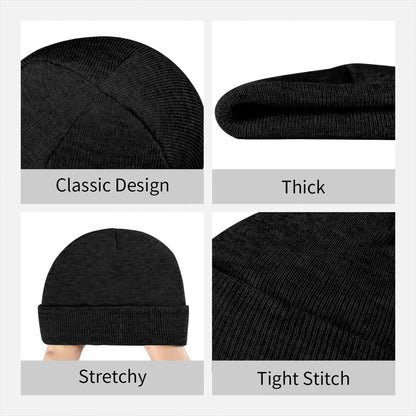Unisex Rib Knit Cuffed Beanie Demon Slayers anime Accessories Warm Winter Skullies Knitted Caps  Beanies Skullies