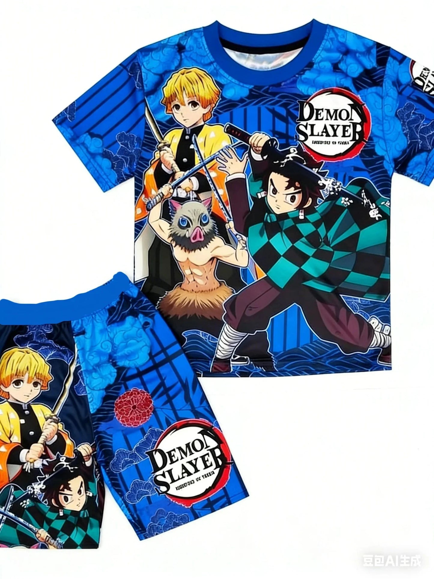 Demon Slayer Multiple Characters, Children's and Adults' 3D Printed Pajamas and Loungewear, Family Outing T-shirts, Shorts