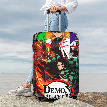 Manga Demon Slayer Luggage Cover Elastic Kimetsu No Yaiba Travel Suitcase Protective Covers Suit For 18-32 inch