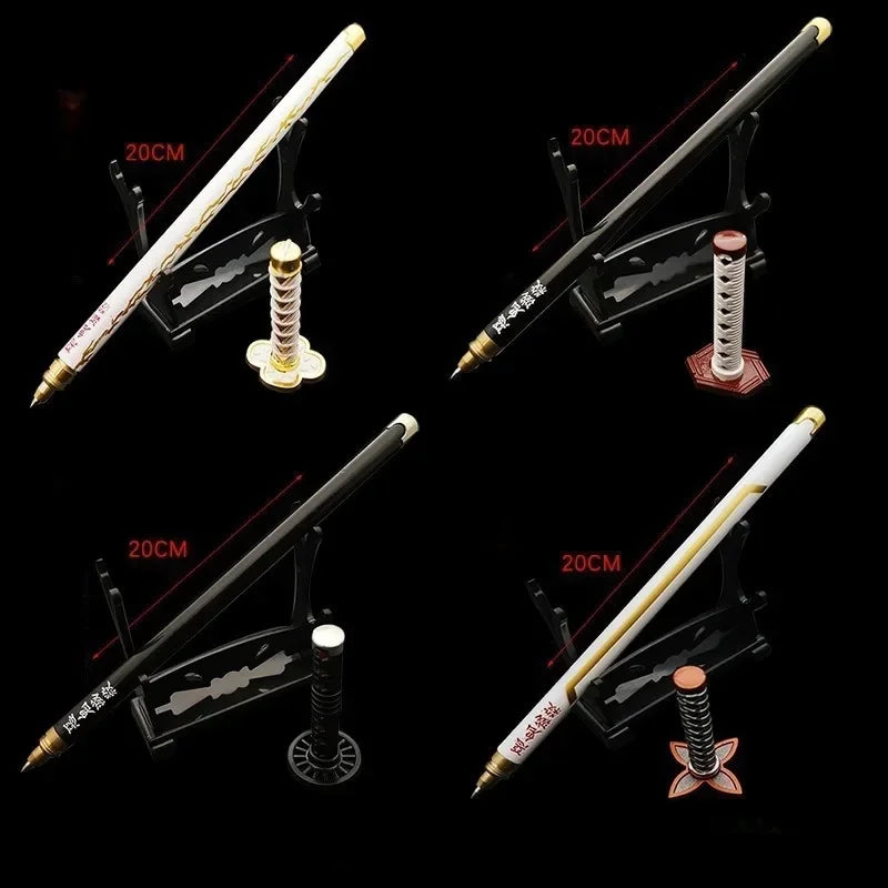 New 17 Styles Japan Anime Demon Slayer Model Gel Pen 0.5mm Black Refill Cosplay Prop Kid Student Gift SlayerWeapon Sword