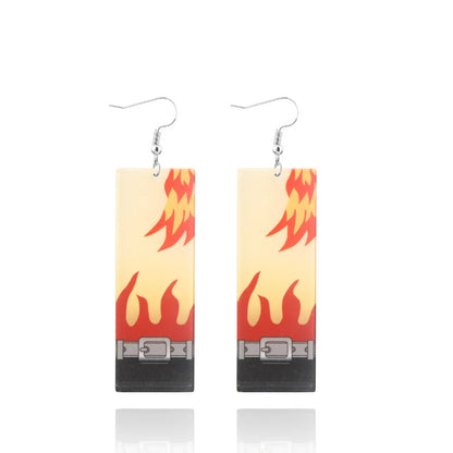 Creative Trinket Acrylic Tanjiro Earrings for Women Girl Accessories Handmade Hoop Earring Anime Jewelry earrings pendientes