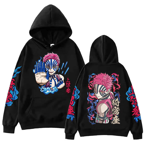 Hot Anime Demon Salyer Akaza Hoodie Harajuku Hip Hop Pullover Tops Sweatshirt Gift