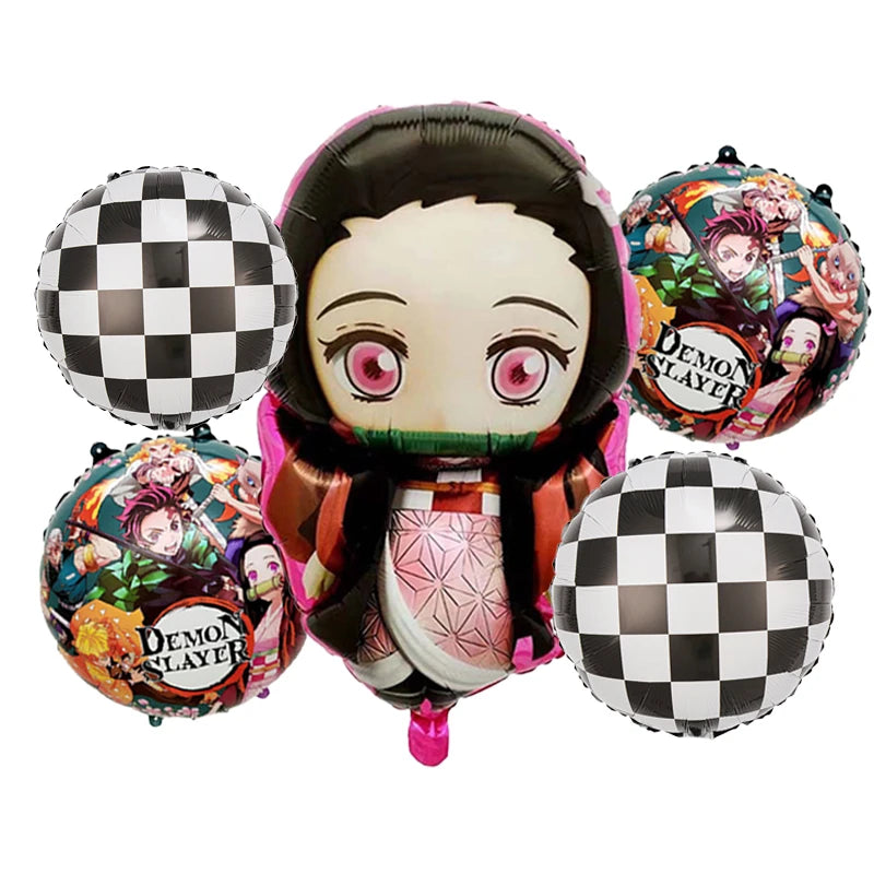 Demon Slayer Boy Foil Balloon Party Decoration Anime Cartoon Figure Decorative Ballons Photo Props Ornaments Toy Birthday Gift