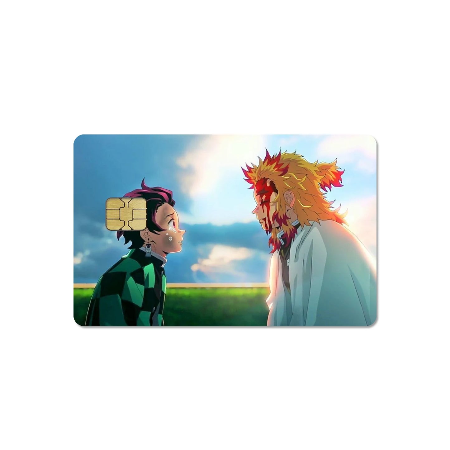 DIY Self-made Anime Demon Slayer 2.5D HD Matte PVC Sticker Film Tape Skin for Credit Card Debit Card Waterproof Sticke Gift