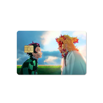 DIY Self-made Anime Demon Slayer 2.5D HD Matte PVC Sticker Film Tape Skin for Credit Card Debit Card Waterproof Sticke Gift