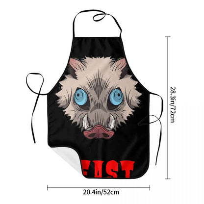 I'm A Beast Hashibira Inosuke Aprons for Women Men Waterproof Cafe Bibs Demon Slayer Anime Polyester Gardening Pinafore