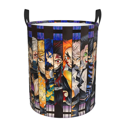 Tanjiro Kamado Demon Slayer Nezuko Kamado Laundry Basket Zenitsu Agatsuma Clothes Hamper for Household Clothes Storage Bag
