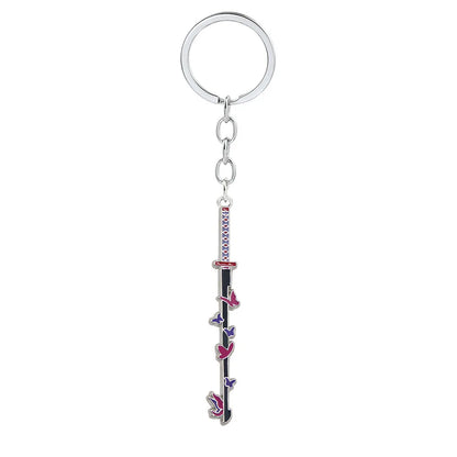 Anime Demon Slaye Sword Keychains Mini Japanese Katana Collection Souvenir Key Chains Enamel Pin Pendant Decor Exquisite Gifts