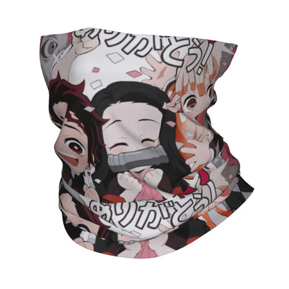 Custom Demones S-Slayer Bandana Winter Neck Warmer Women Windproof Wrap Face Scarf for Ski  Gaiter Headband