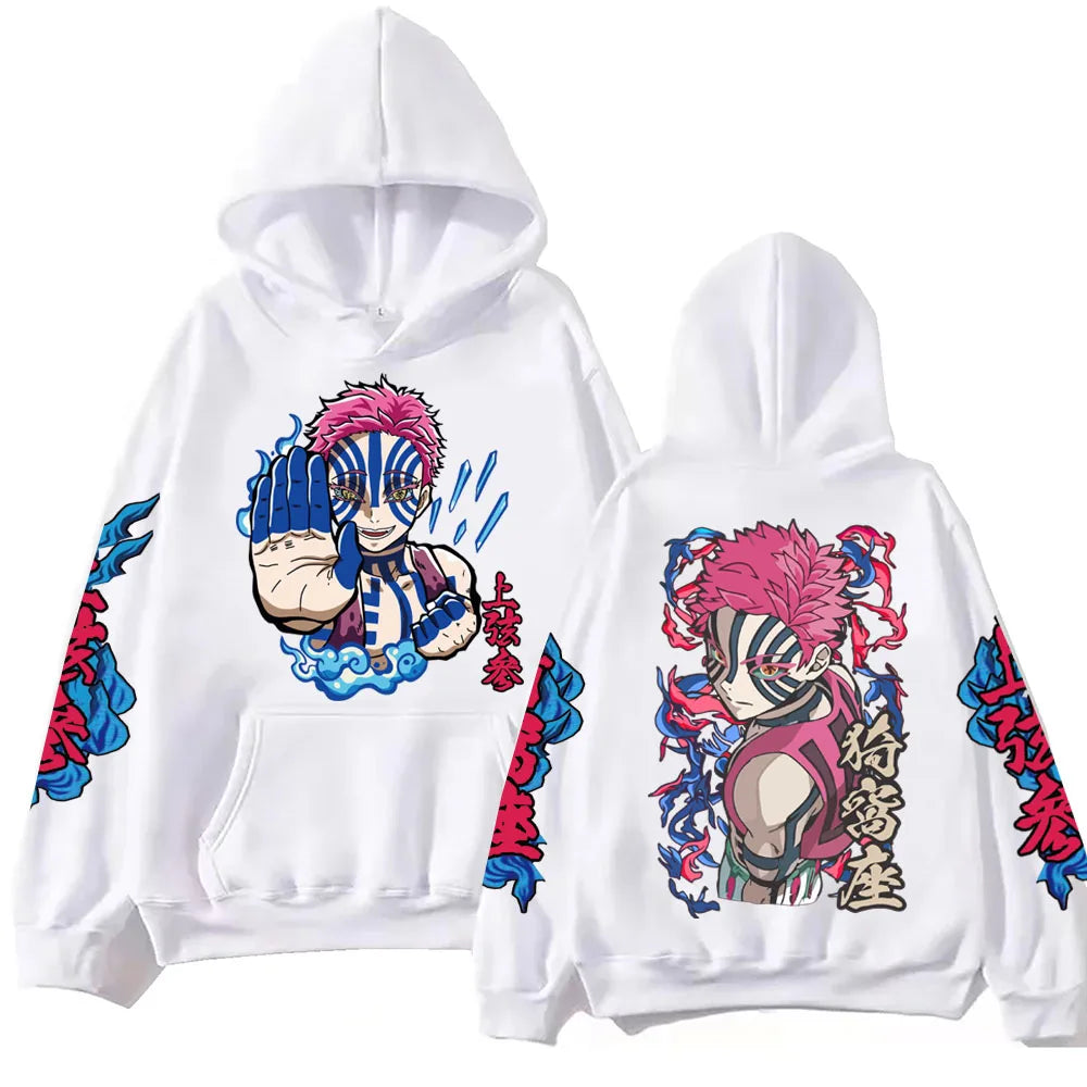 Hot Anime Demon Salyer Akaza Hoodie Harajuku Hip Hop Pullover Tops Sweatshirt Gift