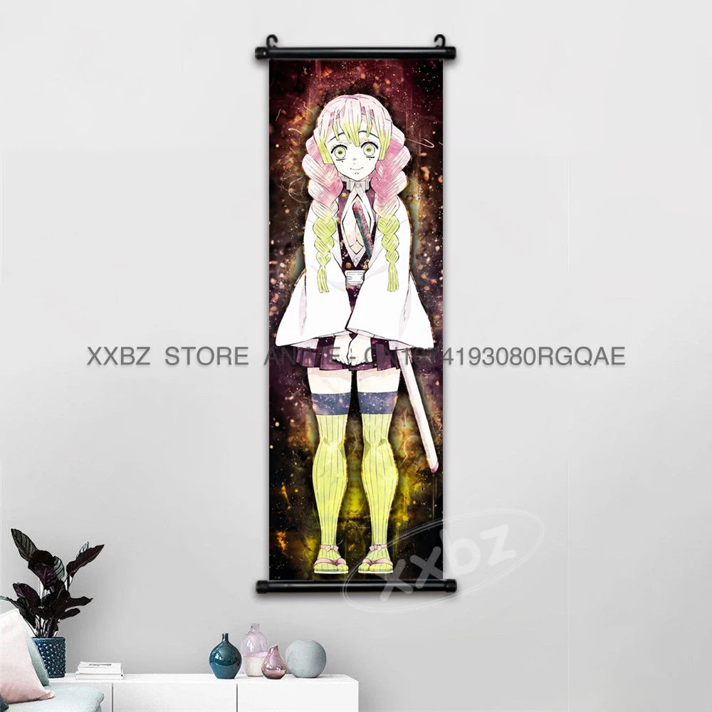 Demon Slayer Scrolls Picture Himejima Gyoumei Wall Art  Tomioka Giyuu Home Decor Rengoku Kyoujurou Hanging Painting Anime Poster