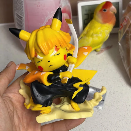 11cm Hot Anime Demon Slayer Yellow Lightning Agatsuma Zenitsu Figurine PVC Statue Model Doll Collection Ornament Toys Boys Gifts