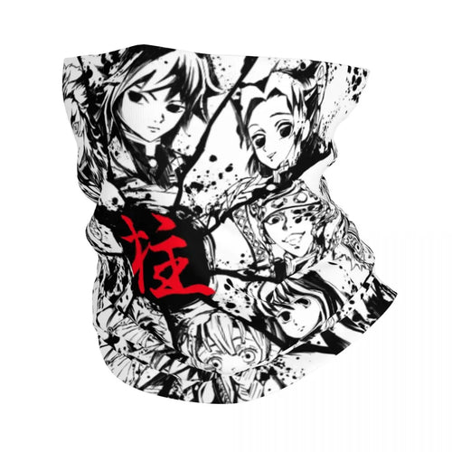 Custom Manga Demon Slayer Bandana Neck Gaiter for Hiking Camping Men Women Wrap Scarf Kimetsu No Yaiba Balaclava Warmer