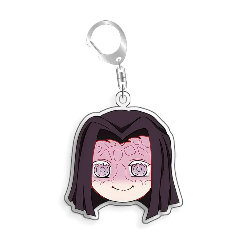 For Demon Slayer Daki Akaza Gyutaro Kokushibo Douma Obanai Iguro Acrylic Selfmade Cartoon Anime Keychain Pendant Toy Gift 5cm