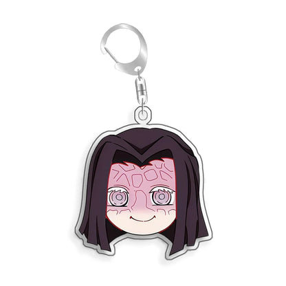 For Demon Slayer Daki Akaza Gyutaro Kokushibo Douma Obanai Iguro Acrylic Selfmade Cartoon Anime Keychain Pendant Toy Gift 5cm