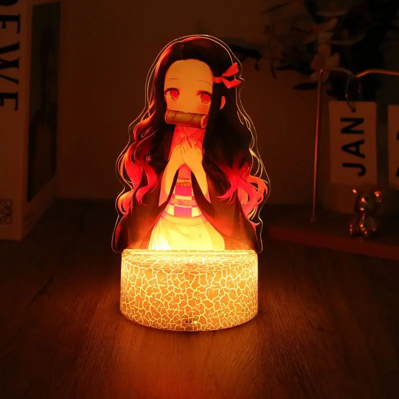 Anime Figures Lamp Tanjirou Nezuko Zenitsu Led Night Light Remote Control Smart Touch Lamps Room Decor Birthday Christmas Gift