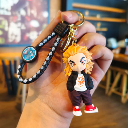41 Styles Demon Slayer Kimetsu No Yaiba Blade of Ghost Keychain Cute Characters Bag Decor Car Key Chain Ring Fans Gift