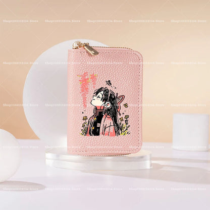 New Demon Slayer Wallet Woman Man Fashion Zipper Wallet Anime Cartoon Coin Purse Man Card Holder Fashion Money Bag Birthday Gift