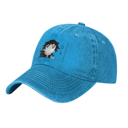 Giyuu Tomioka Demon Slayer Baseball Caps Casual Distressed Washed  Snapback Cap for Men Women Outdoor Activities Adjustable Caps