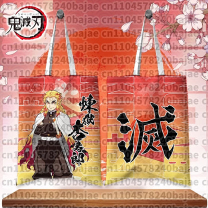 Canvas Bags Handbag For Women Shopper Cute Cartoon Figure Kochou Shinob Printing Tote Bag Japanese Style Cartoon Small Shoulder