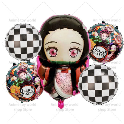 Demon Slayer Boy Foil Balloon Party Decoration Anime Cartoon Figure Decorative Ballons Photo Props Ornaments Toy Birthday Gift