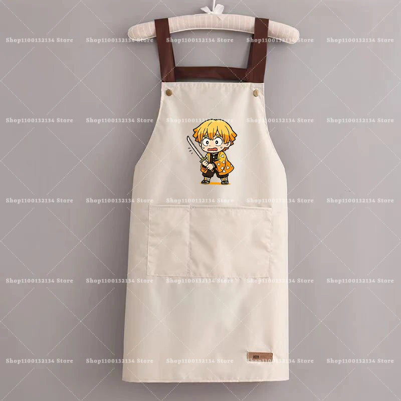 Demon Slayer Woman Apron Man Home Baking Restaurant Barbecue Beverage Apron Waterproof Oil Resistant Sleeveless Pinafor Hot Sell
