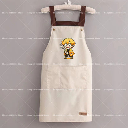 Demon Slayer Woman Apron Man Home Baking Restaurant Barbecue Beverage Apron Waterproof Oil Resistant Sleeveless Pinafor Hot Sell