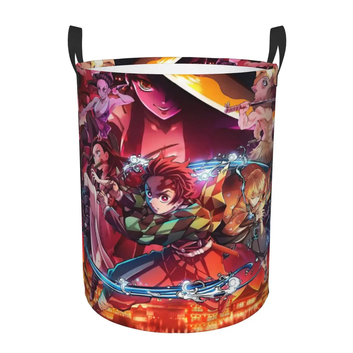 Custom Demon Slayers Anime Laundry Basket Collapsible Kimetsu No Yaiba Toy Clothes Hamper Storage Bin for