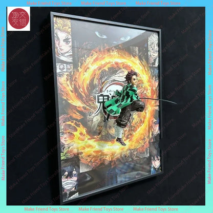 Usb Charging 30cm*40cm Demon Slayer 3d Lamp Anime 3d Comic Led Light  Illusion Night Light For Bedroom Room Decor Gift Fans Boys