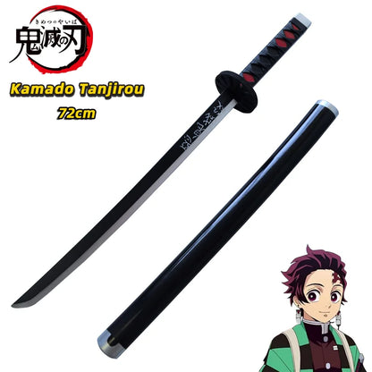 72cm Japanese Katana Samurai Sword Demon Slayer Katana Hashibira Inosuke Sword Kimetsu No Yaiba PU Ninja Knife Cosplay Toy Sword