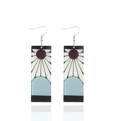 Creative Trinket Acrylic Tanjiro Earrings for Women Girl Accessories Handmade Hoop Earring Anime Jewelry earrings pendientes