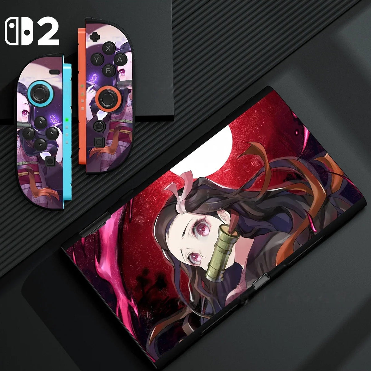 Coque Switch 2 Nezuko ciel rouge