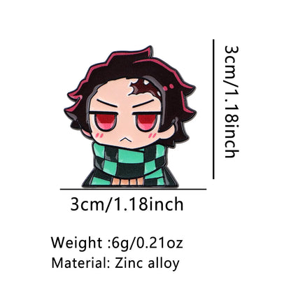 Demon Slayer Pins Kawaii Cartoon Character Brooch Clothing Backpack Lapel Badges Fashion Jewelry Accessories
