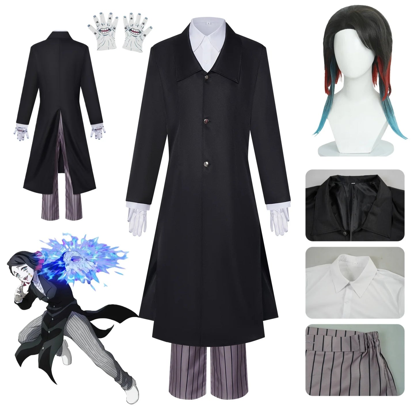 Enmu Cosplay Costume Wig Anime Dream Halloween Carnival Party Clothes