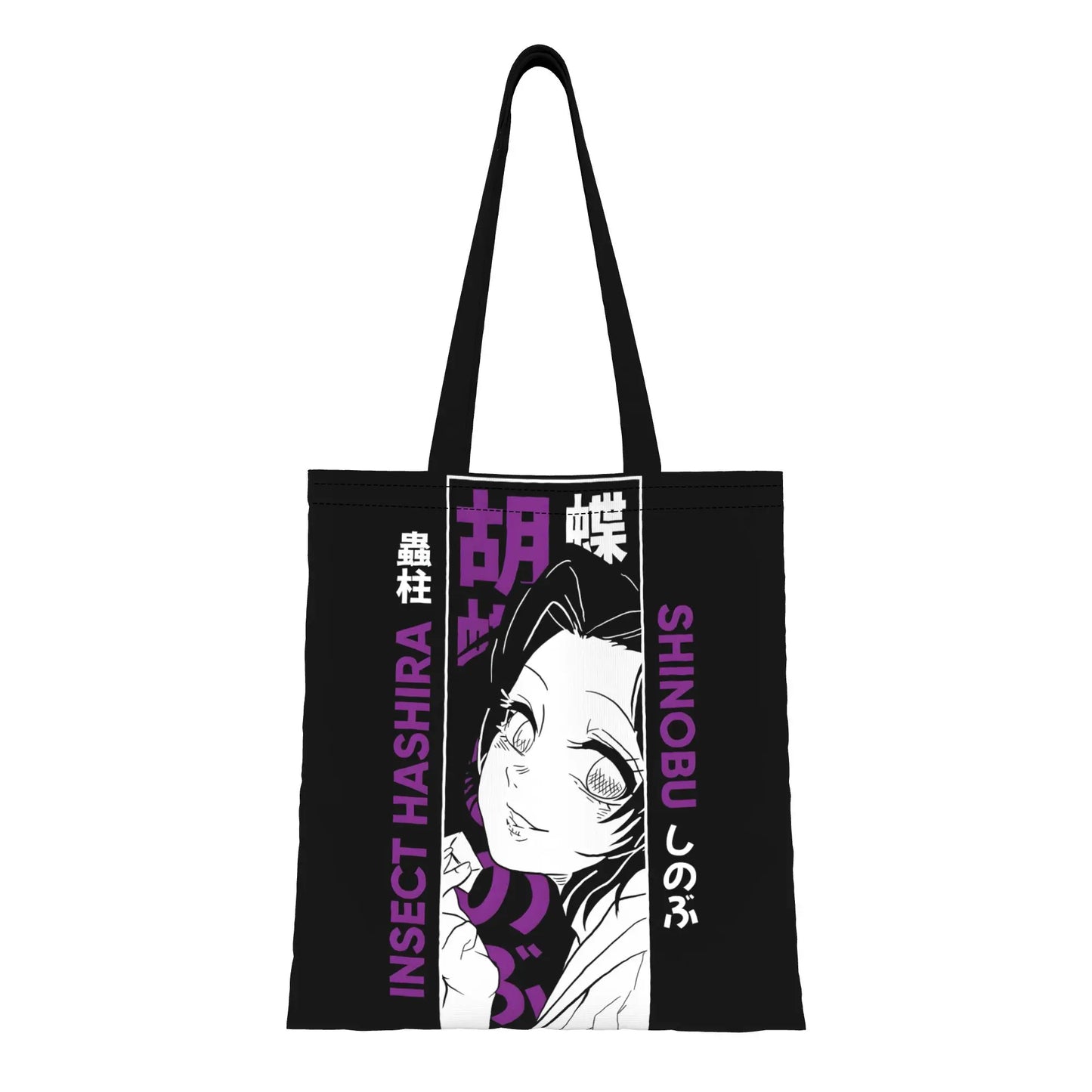 1PC Shinobu Kocho Cloak Canvas Tote Bag Demon Slayer Anime Handbag Outdoor Handbag Trendy Tote